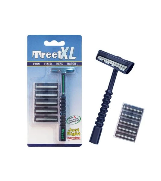 The Treet XL Shaving Razor with 5 Twin Blade Cartridges