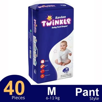 Savlon Twinkle Baby Pant Diaper M Size 40 PCS