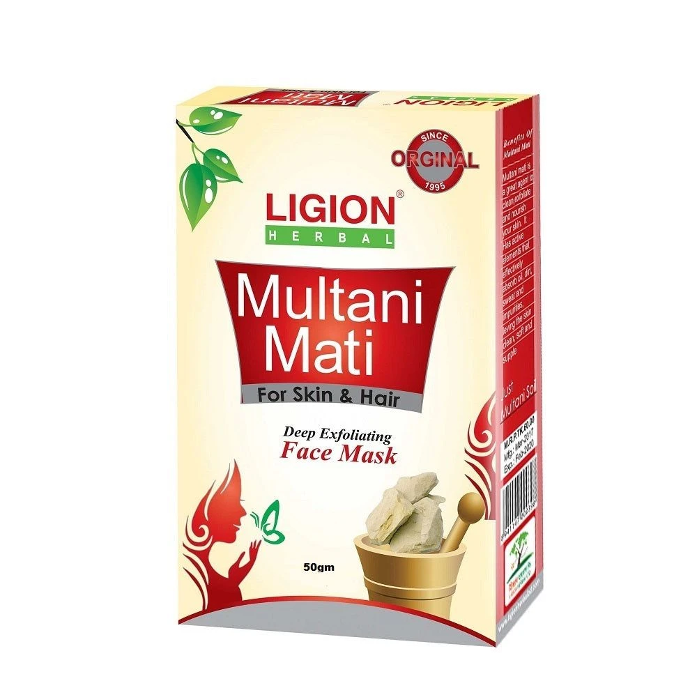 Ligion Multani Mati Soft & Bright Skin Deep Exfoliating Face Mask Anti-Aging 50g